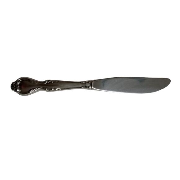 Lyons Queens Fancy Butter Knife Spreader Stainless Steel Satin Black Accent 7" - Picture 2 of 6